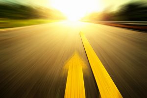 Road With Painted Yellow Line.